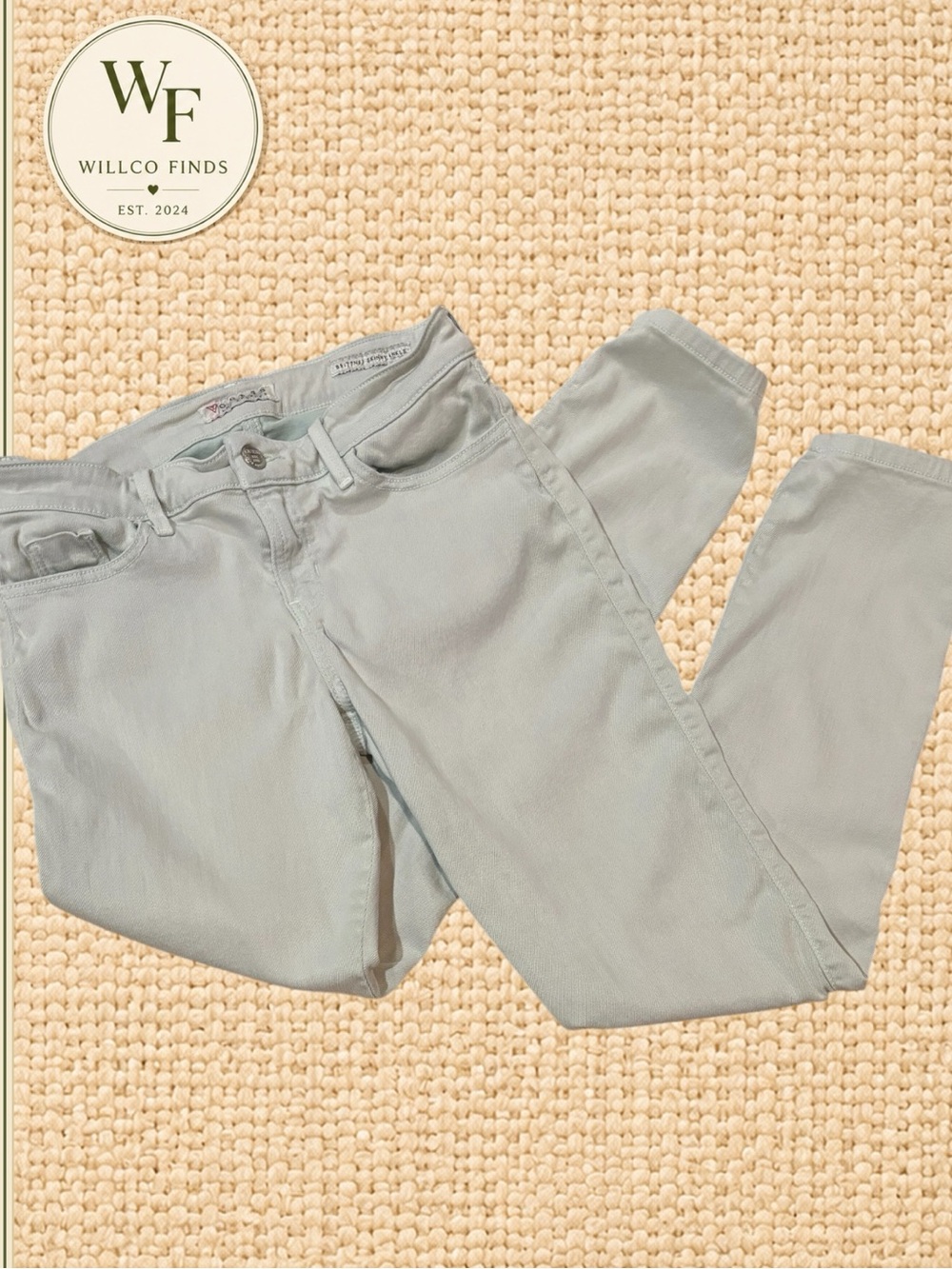 GUESS Brittney Skinny Ankle Jeans Size 29 Light Sage Green Gray Stretch